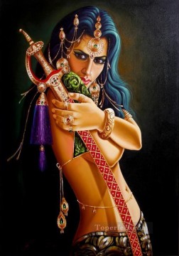 Dama con espada india Pinturas al óleo